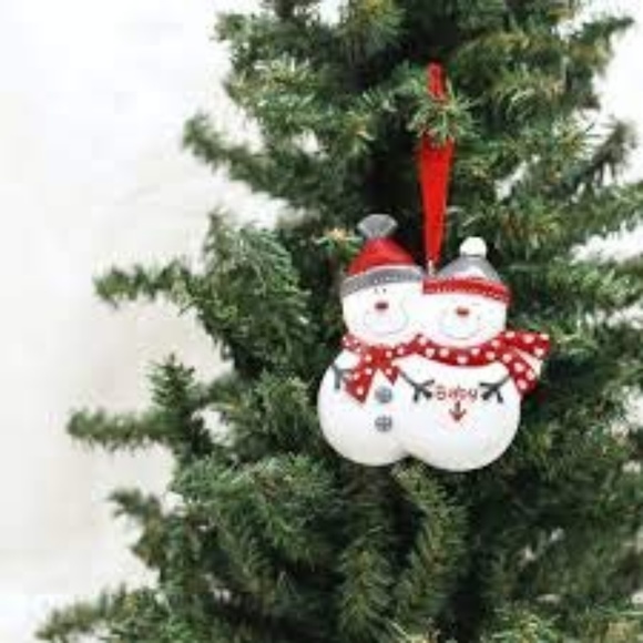 Baby Makes Three Expecting Snowman Ornament - Picture 2 of 3